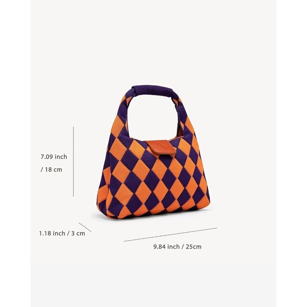 Newbella Women's Orange Soft PU Leather Shoulder Tote Hobo Purses with Zipper - Picture 2 of 6